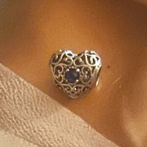 PANDORA Sterling Silver Heart Birthstone Charm